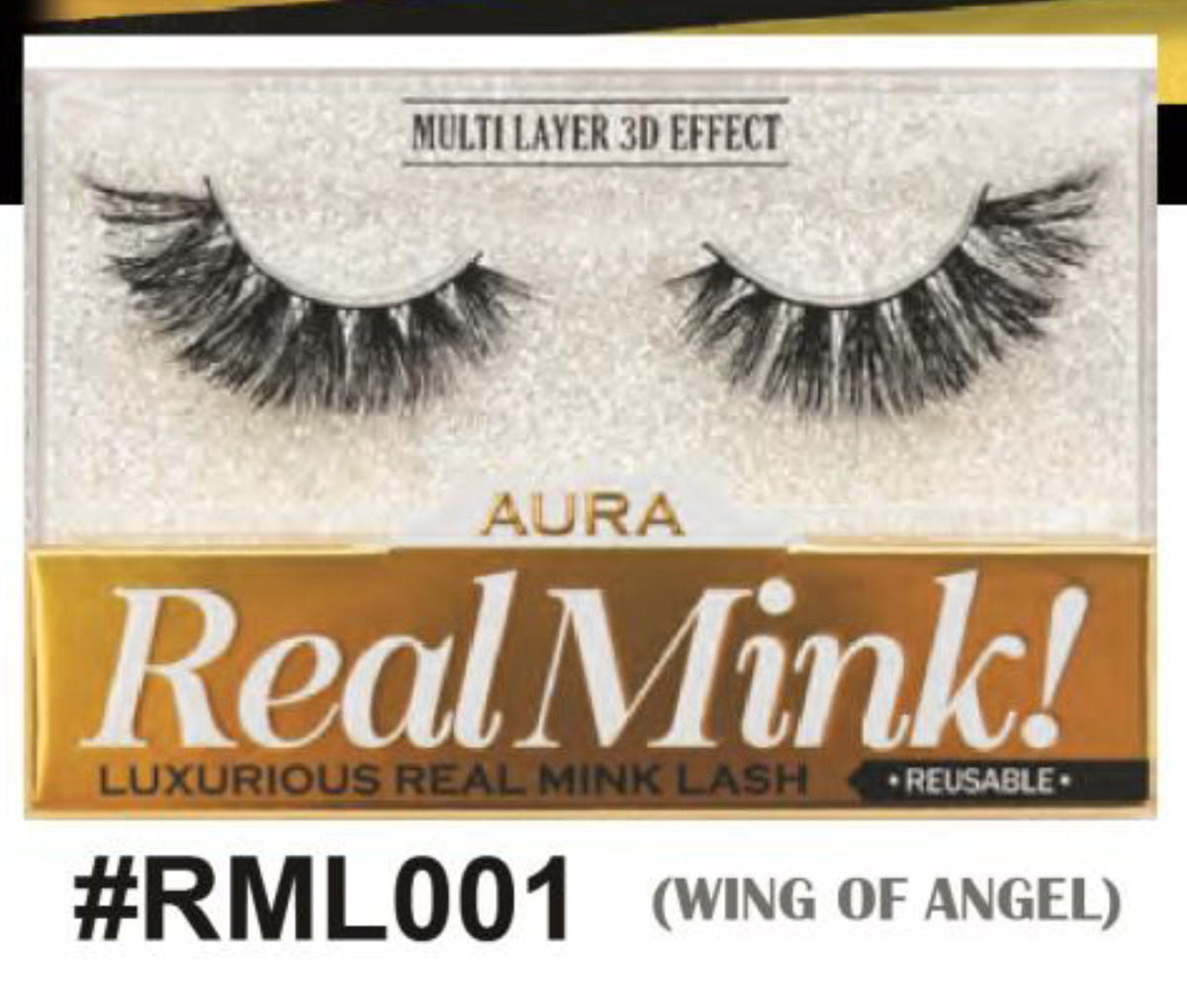 Aura Real Mink Lashes - #RML001 (Wing of Angel), Luxurious Real Mink Lash with Multi-Layer 3D Effect