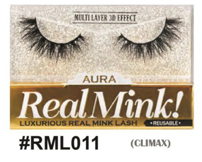 Aura Real Mink Lashes - #RML011 (Climax), Bold and Dramatic Lashes