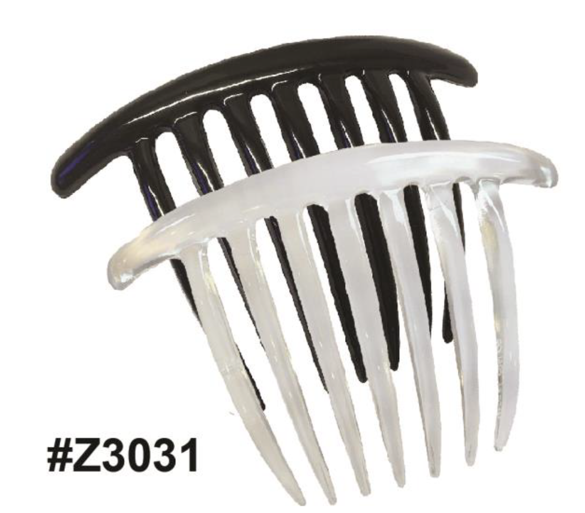 Banana Comb Clip in Black and Transparent, #Z3031