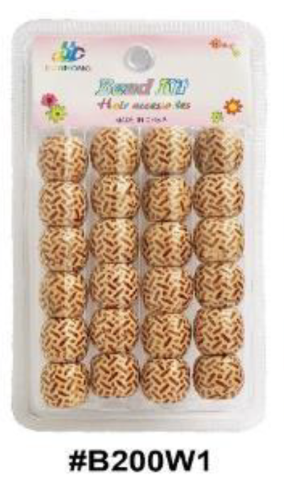 Bead Fit, Decorative Hair Beads, #B200W1, Beige Pattern