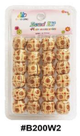 Bead Fit, Decorative Hair Beads, #B200W2, Beige Floral Pattern