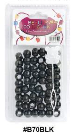 Beauty Collection, Hair Beads with String Applicator, #B70BLK, Black
