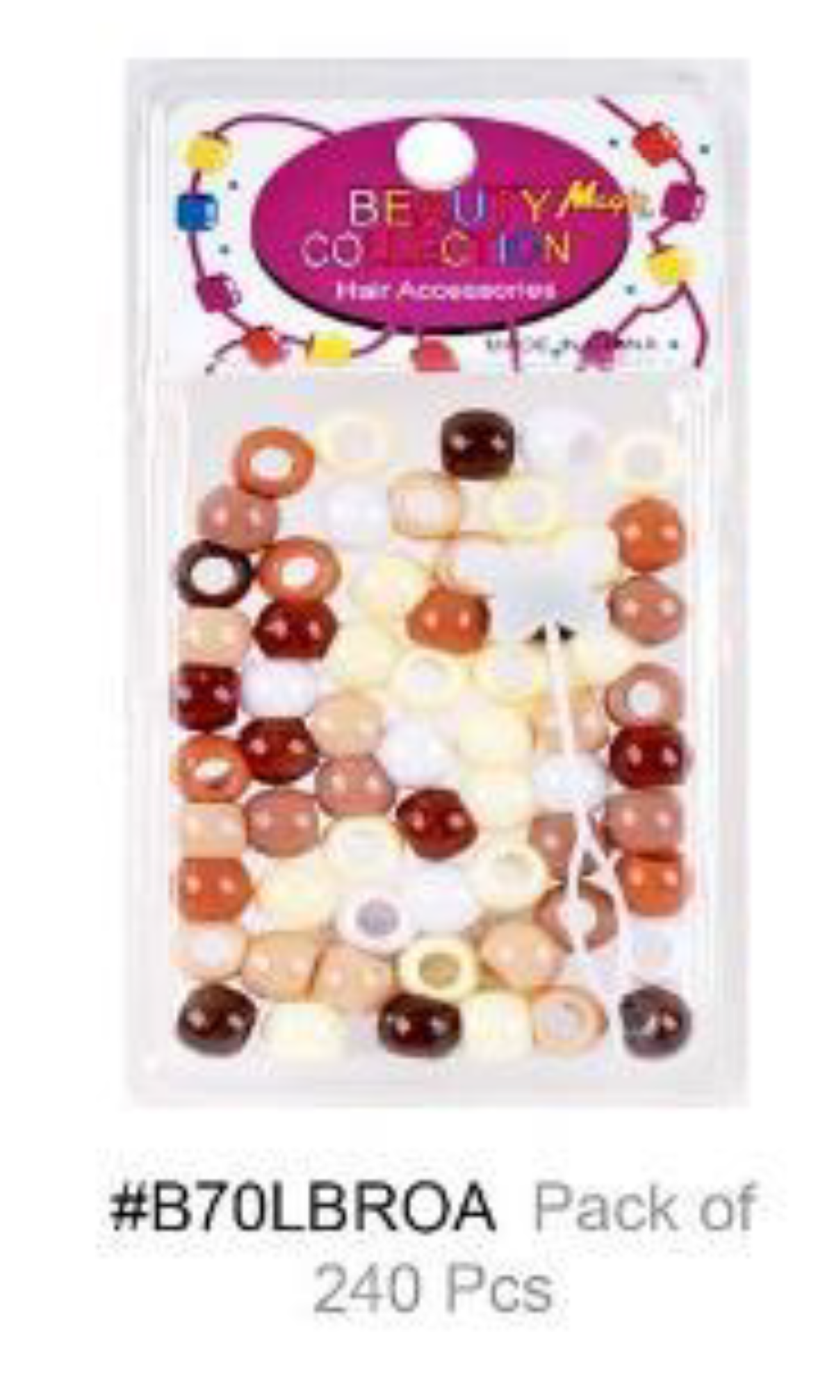 Beauty Magic, Hair Beads with Threading Tool, #B70LBROA, Brown Assorted
