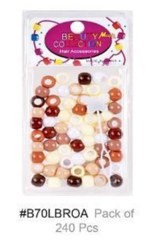 Beauty Magic, Hair Beads with Threading Tool, #B70LBROA, Brown Assorted
