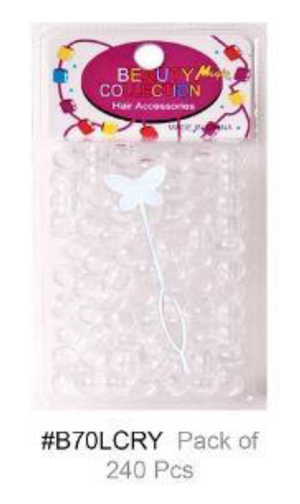 Beauty Magic, Hair Beads with Threading Tool, #B70LCRY, Clear
