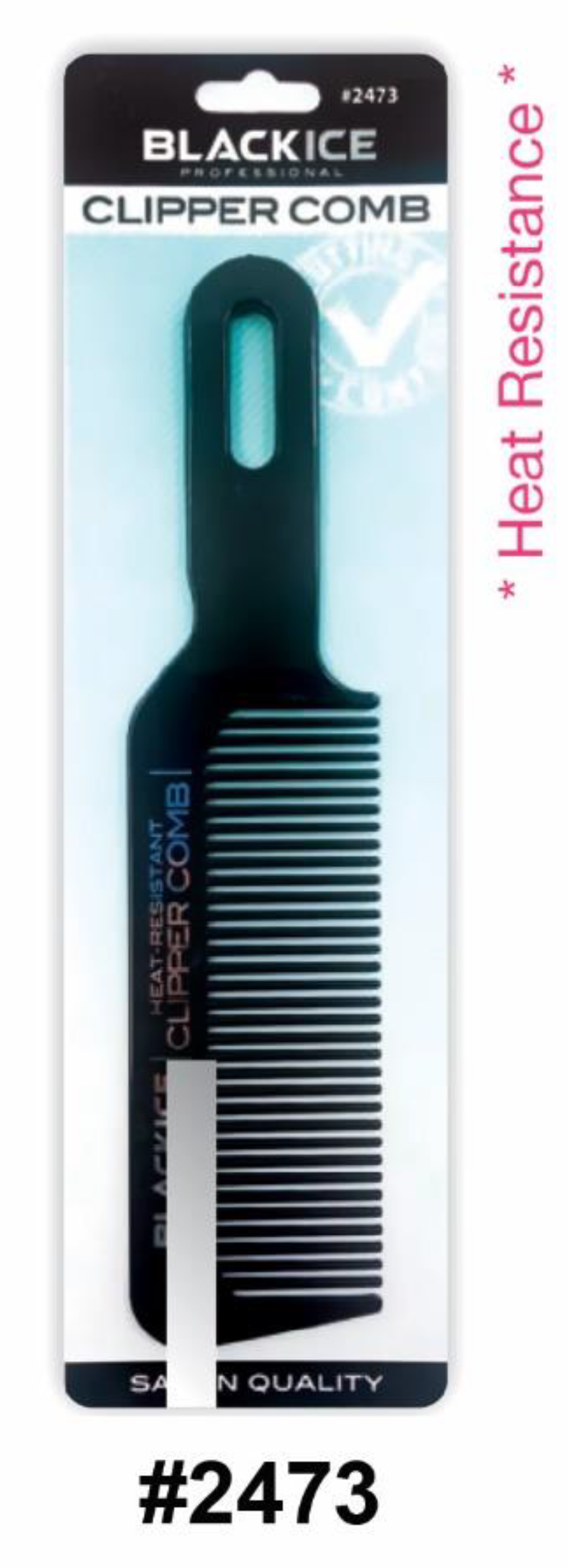 Black Ice Professional Clipper Comb - Heat Resistant (#2473) with ergonomic design.