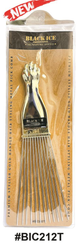 BlackIce Signature Series Styling Comb - Gold Handle (#BIC212T) Premium Metal Pik Comb for Professional Styling