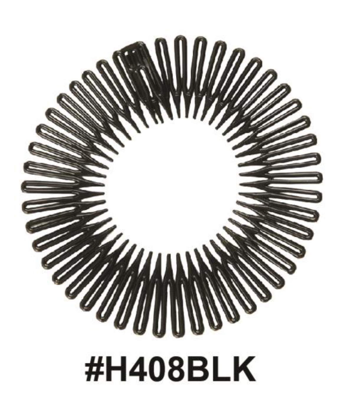 Black Stretch Elastic Hair Comb, #H408BLK