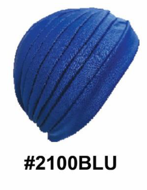 "Blue Soft Spandex Cap (#2100BLU) - Cool and Breathable."