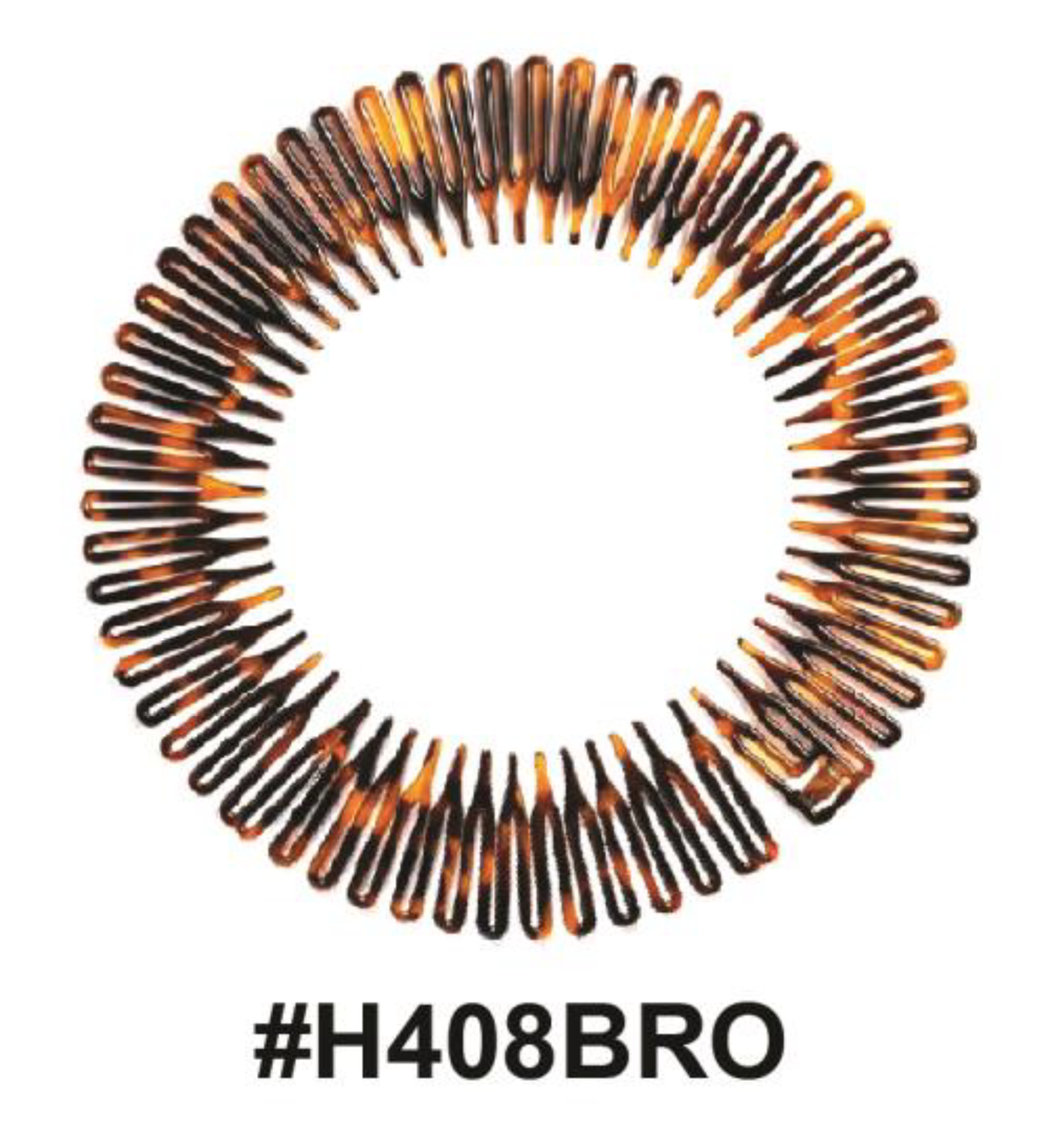 Brown Stretch Elastic Hair Comb, #H408BRO