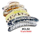 CL52, Assorted Stylish Pattern Hair Claw Clips, 12 Pcs