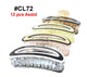 CL72, Assorted Transparent Metallic Edge Hair Claw Clips, 12 Pcs