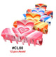 CL80, Assorted Heart Print Hair Claw Clips, 12 Pcs