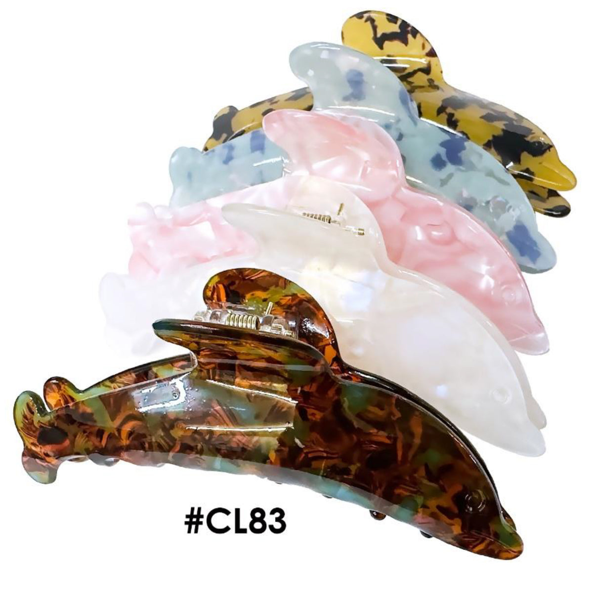CL83, Dolphin Shape Hair Claw Clips, 12 Pcs