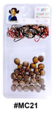 DIY Hair Bead Kit, Striped Wooden Beads with Thread, #MC21