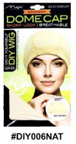 "DIY Wig Dome Cap in Natural (#DIY006NAT) - Spandex, Short Look, Expandable Fit."