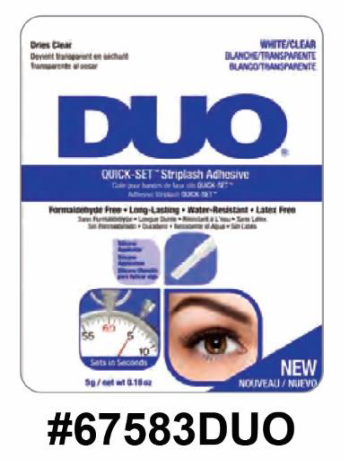 DUO Quick-Set™ Striplash Adhesive - Clear Finish for Invisible Lash Application