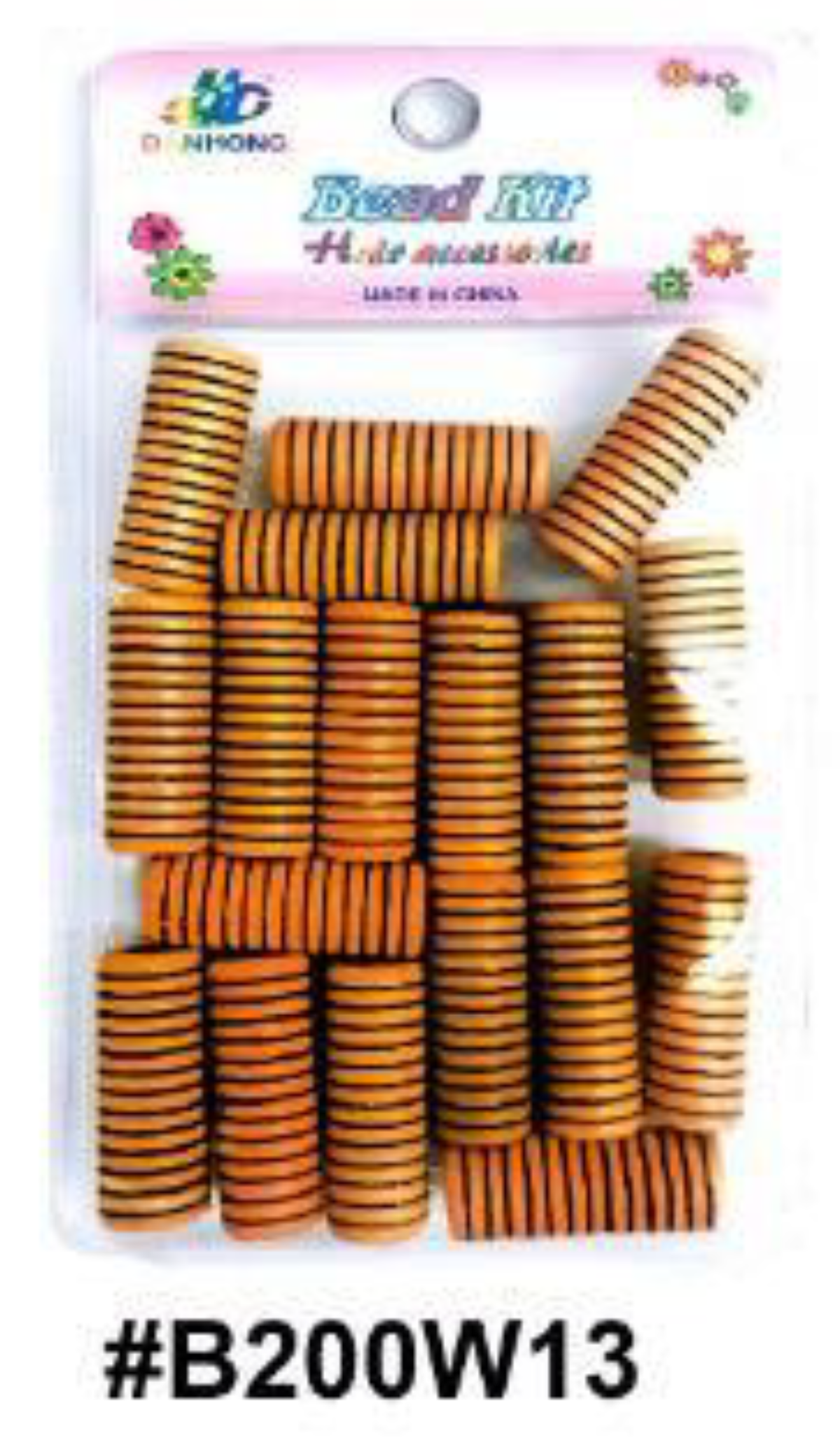 "D&Y Bead Kit Rustic Disc Hair Beads, #B200W13, Lightweight and stylish hair accessory."