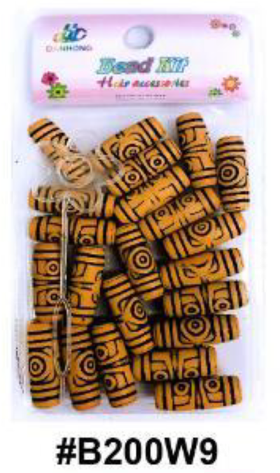 "D&Y Bead Kit Tribal Pattern Cylinder Hair Beads, #B200W9, Bold hair accessories with tribal-inspired designs."