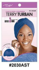 Elastic-Back Terry Turban - Breathable & Stylish - #2030AST