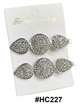 Fashion Jewelry, Silver Rhinestone Teardrop Hair Clips #HC227