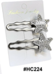 Fashion Jewelry, Silver Star Rhinestone Hair Clips #HC224