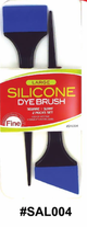 Fine, Large Silicone Dye Brush Set, Square & Slant, #SAL004, Blue/Black