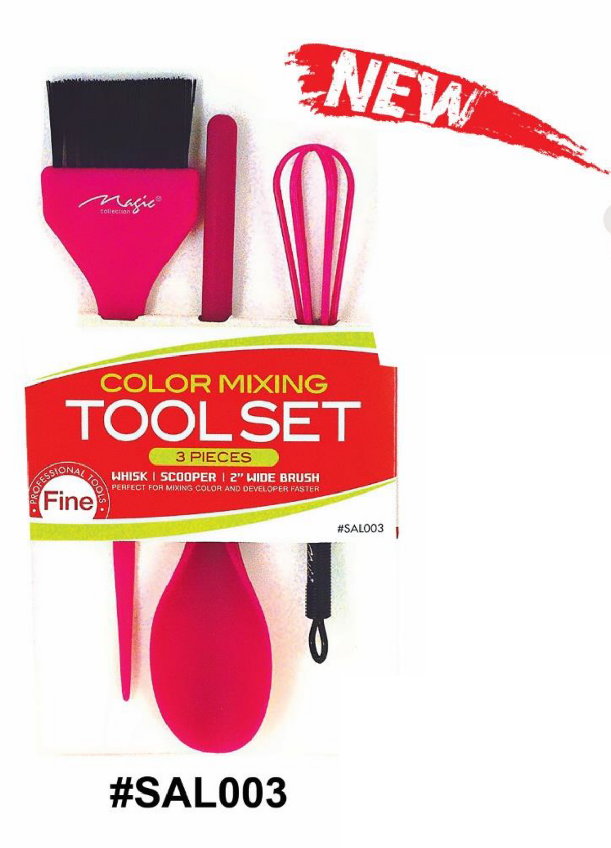 Fine Professional Tools, Color Mixing Tool Set, 3 Pieces, #SAL003, Pink/Black