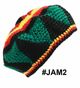 Jamaican Rasta Dreadlocks Cap - Handcrafted Knit Beanie - Multi-Color Variants (#JAM1 & #JAM2)