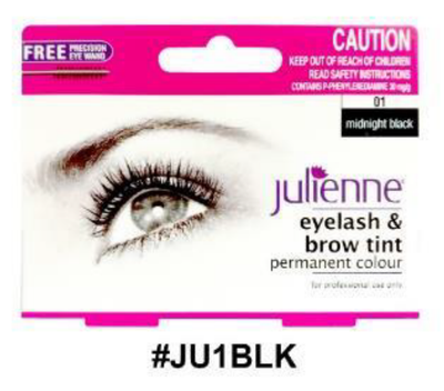 Julienne Eyelash & Brow Tint (#JU1BLK) - Permanent Color in Midnight Black