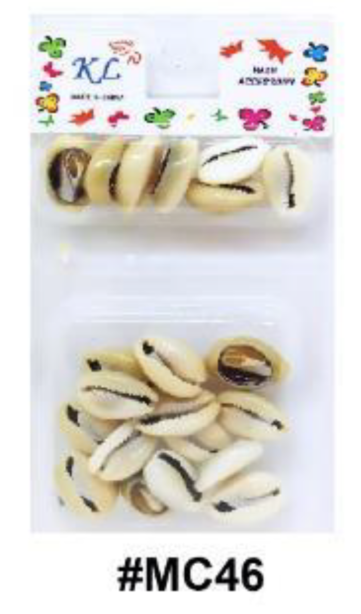 "KL Hair Accessory Natural Cowrie Shell Beads, #MC46, Polished natural shell beads for braiding and styling."