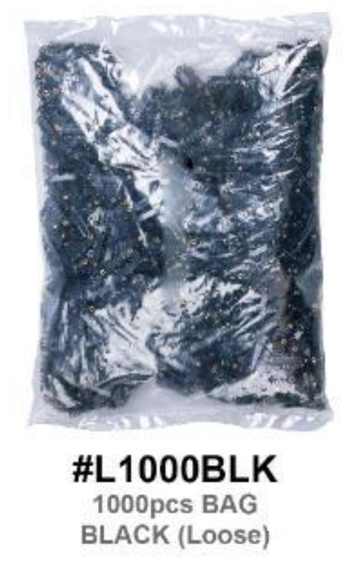 Loose Hair Wig Clips, 1000pcs Bag, Black (#L1000BLK)
