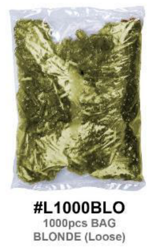 Loose Hair Wig Clips, 1000pcs Bag, Blonde (#L1000BLO)
