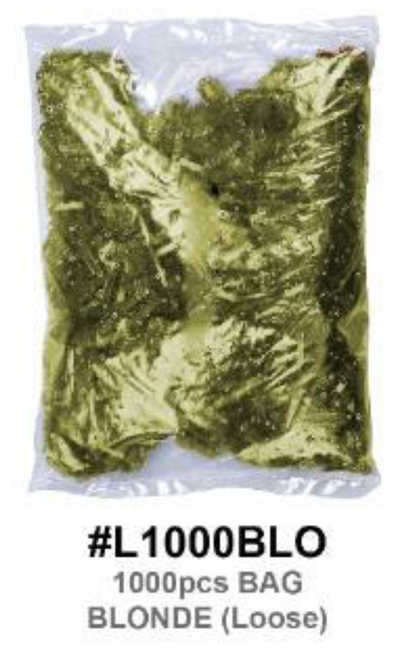 Loose Hair Wig Clips, 1000pcs Bag, Blonde (#L1000BLO)
