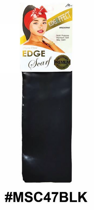 "Luxury Satin Edge Scarf - Black (#MSC47BLK) - Premium Satin Material for Hair Protection."