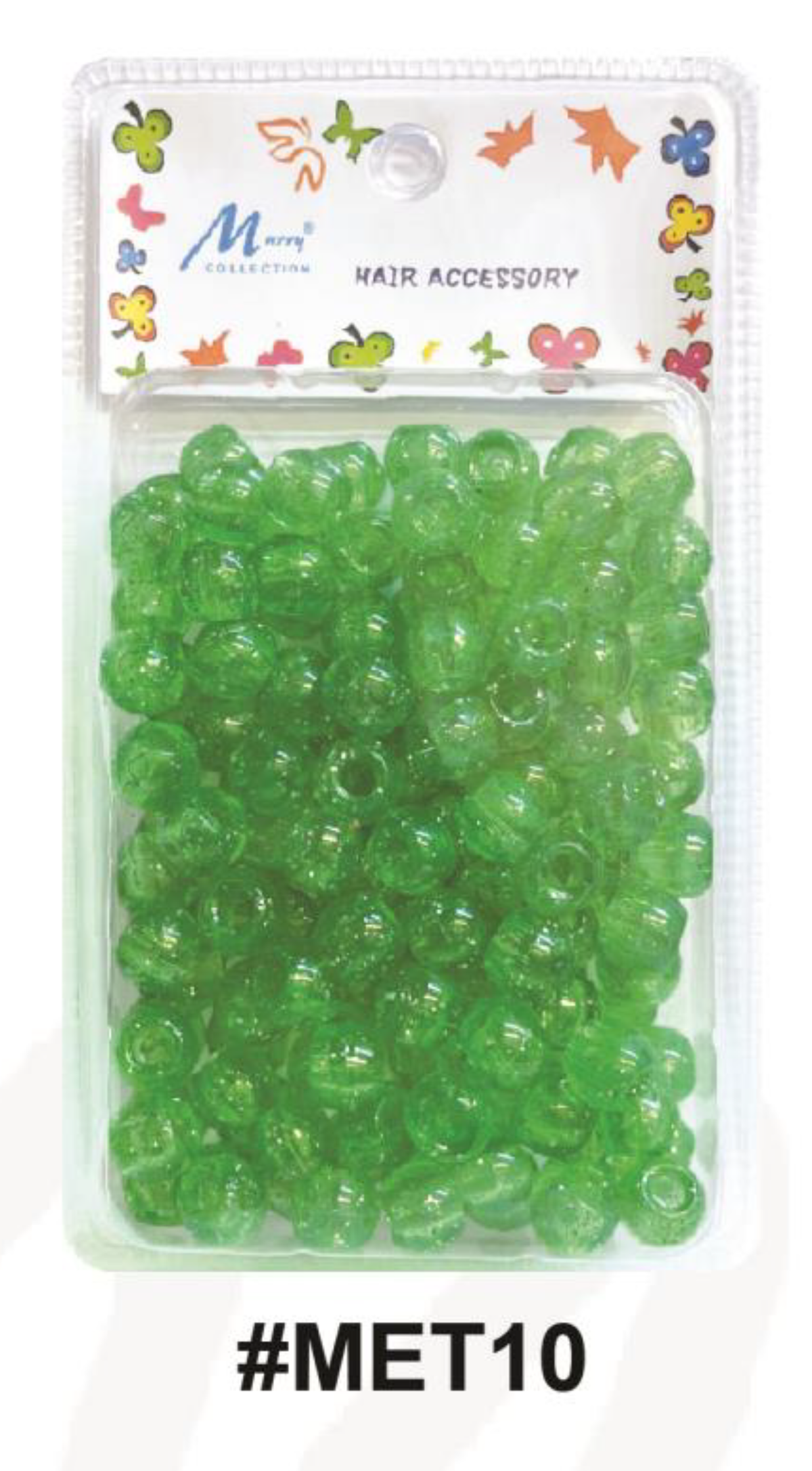 MET10: Murry Collection Hair Accessory Beads in Green
