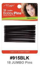 Magic, 18 Jumbo Bobby Pins, Multi-Color Pack (Black, Silver, Brown)