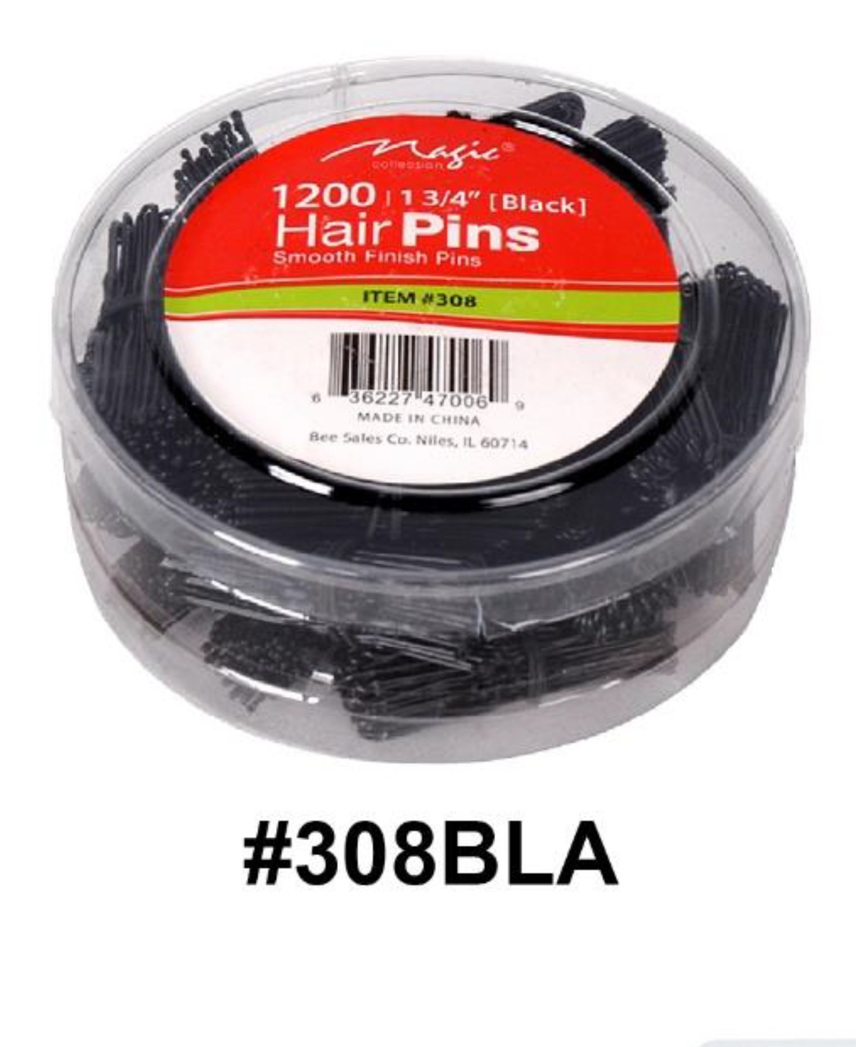 "Magic, 1 3/4-Inch Hair Pins, #308BLA, Black - Pack of 1200"