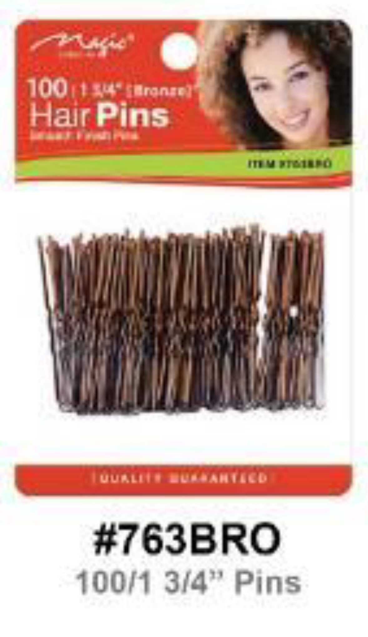 "Magic, 1 3/4-Inch Hair Pins, #763BLK, Black and #763BRO, Bronze"