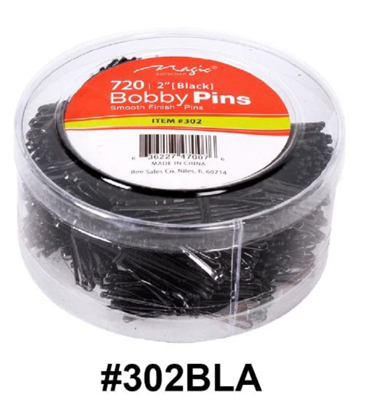 "Magic, 2-Inch Bobby Pins, #302BLA, Black - Pack of 720"