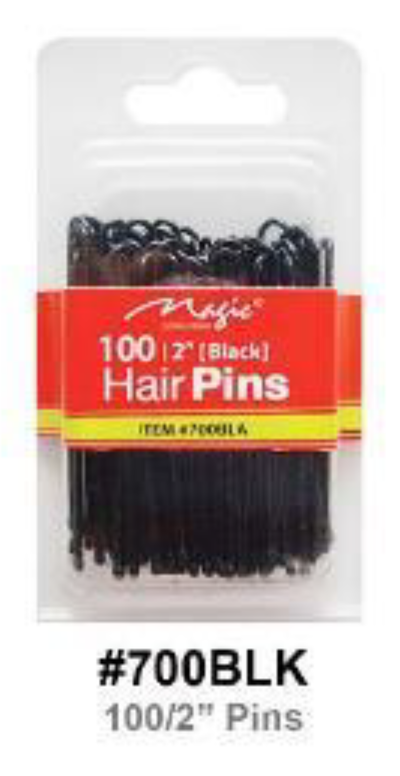 "Magic, 2-Inch Hair Pins, #700BLK, Black"
