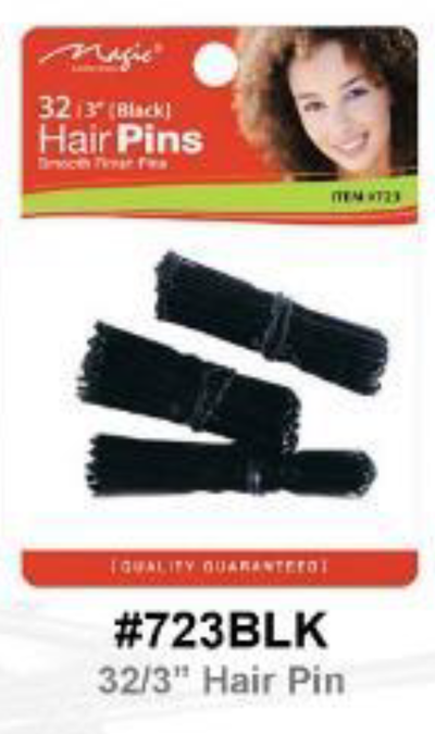 "Magic 32 Hair Pins 3 Inch Black #723BLK for secure styling"
