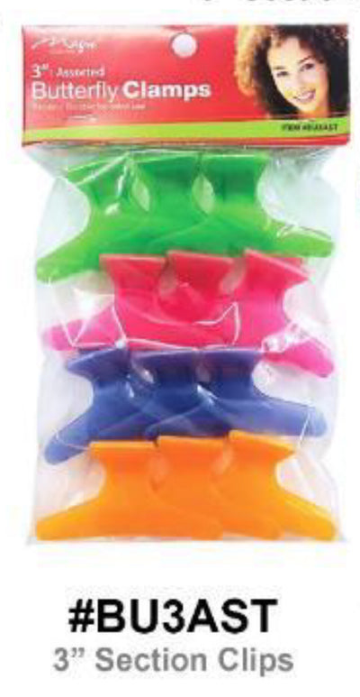Magic, 3” Assorted Butterfly Clamps, #BU3AST, 12 Pcs