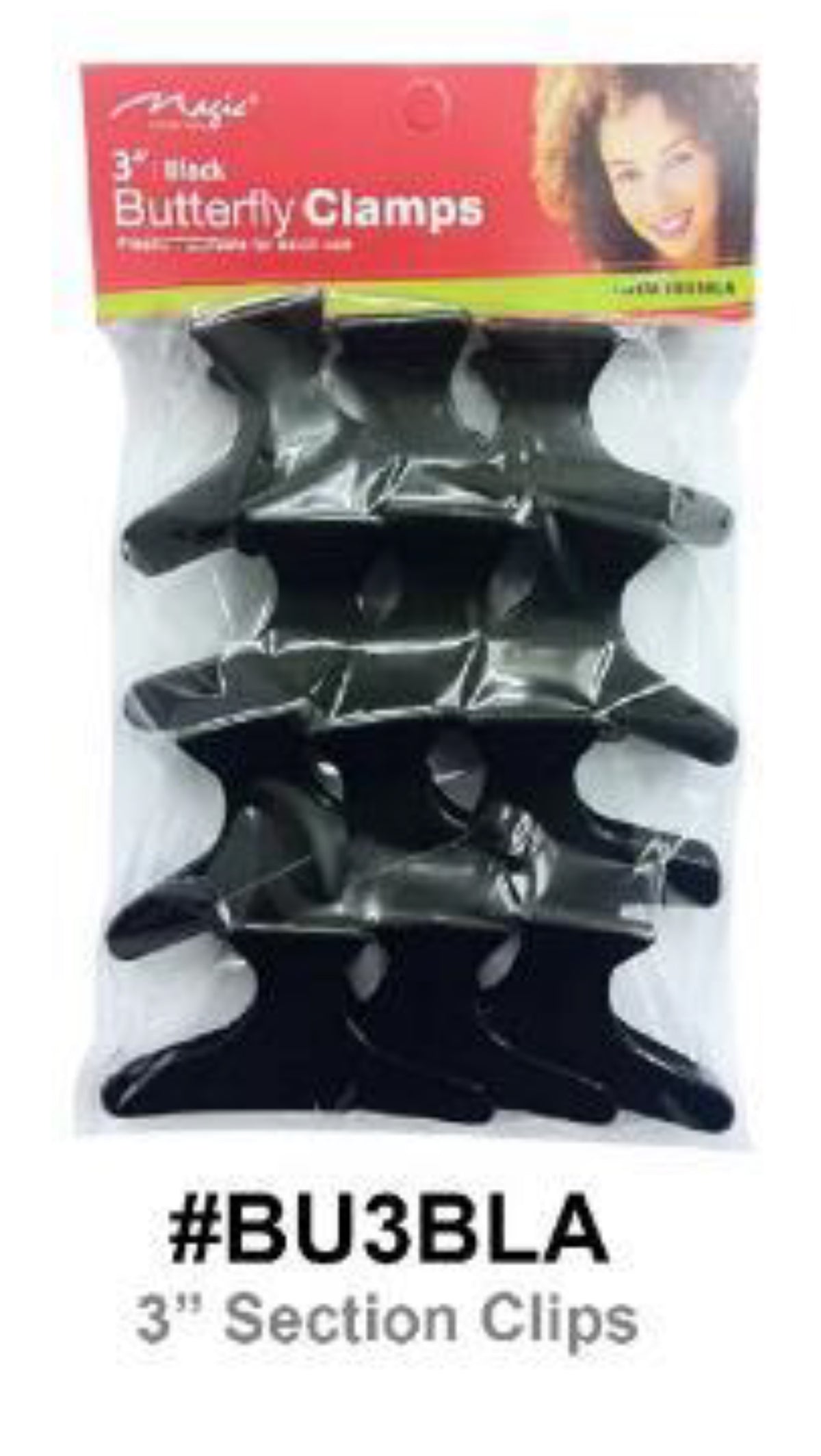 Magic, 3” Black Butterfly Clamps, #BU3BLA, 12 Pcs