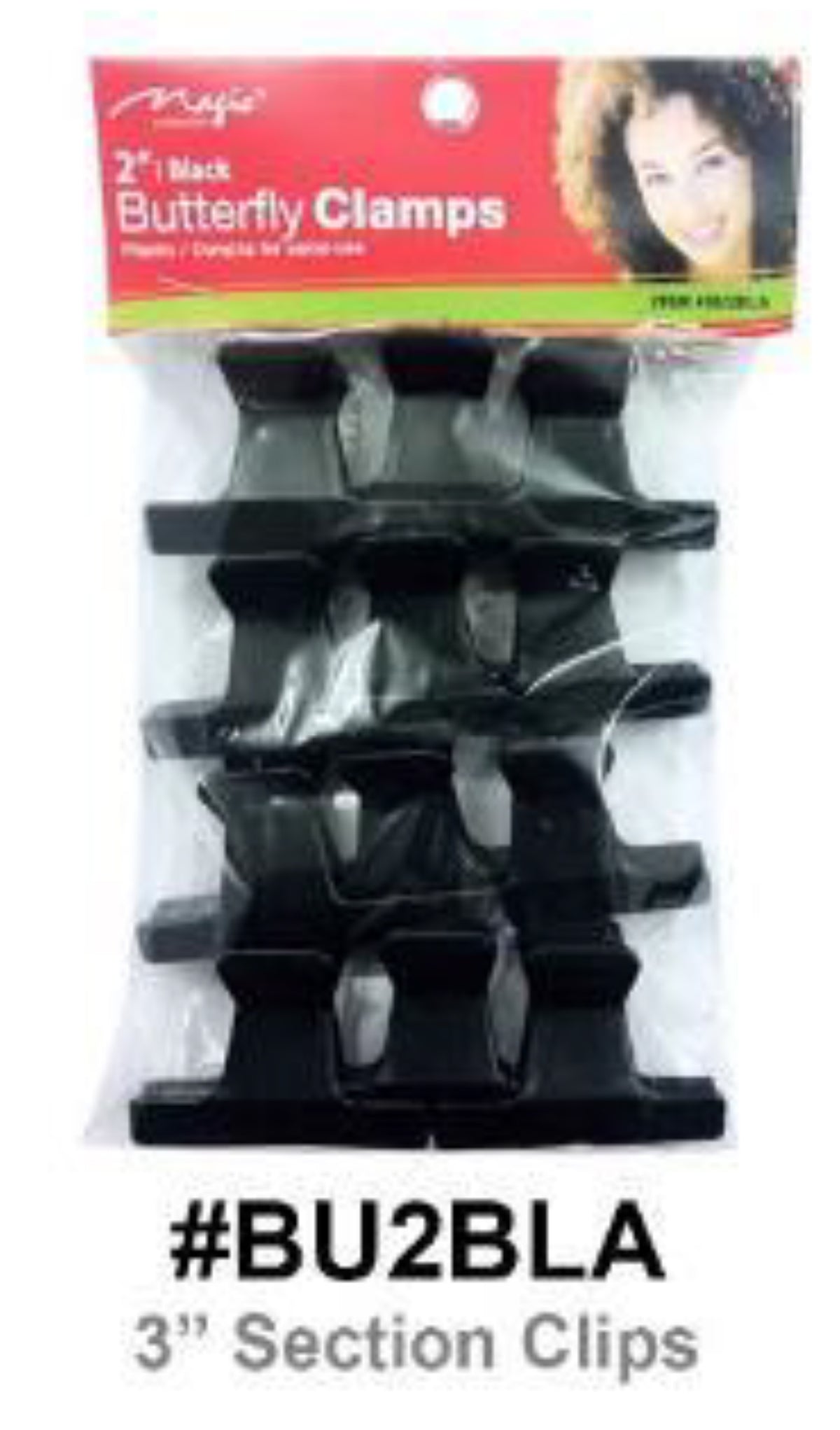 Magic, 3” Section Clips, #BU2BLA, Black