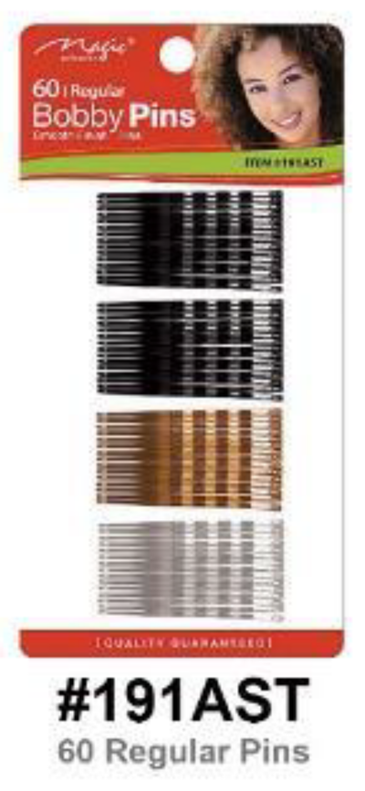Magic Collection | Assorted Regular Bobby Pins | #191AST | Black, Brown, Silver