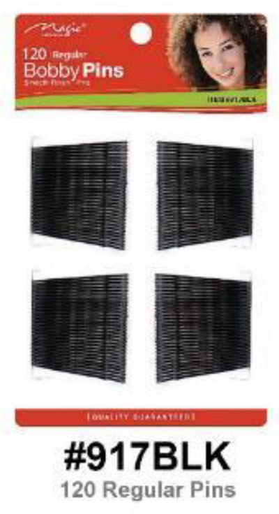 Magic Collection, Black Regular Bobby Pins, #917BLK, 120 Pack