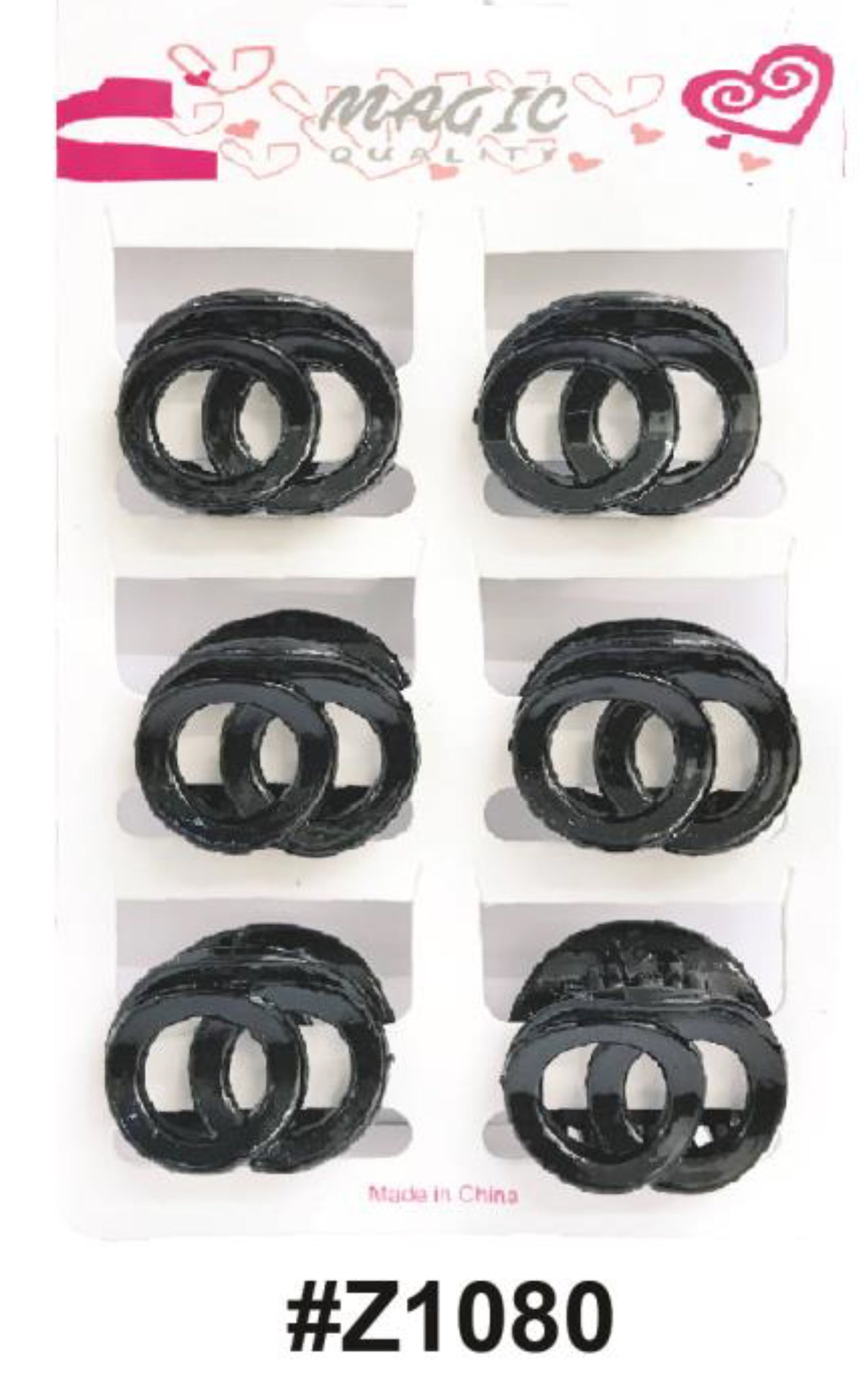 Magic Collection | Black Spiral Hair Clips | #Z1080