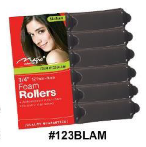 Magic Collection Foam Rollers Medium Black #123BLAM.