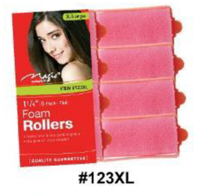 "Magic Collection Foam Rollers, X-Large Size, Pink, 1 1/4 Inch, 8 Pack"
